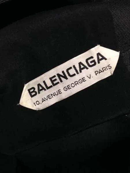 1960s Balenciaga Black Silk Couture Cocktail Dress