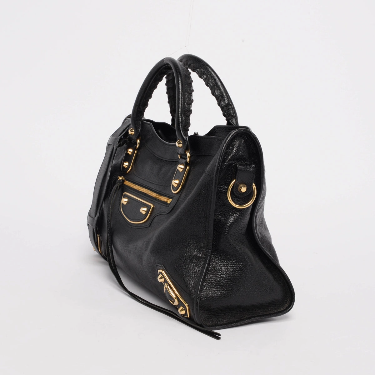 Balenciaga Black Chevre Metallic Edge City Bag