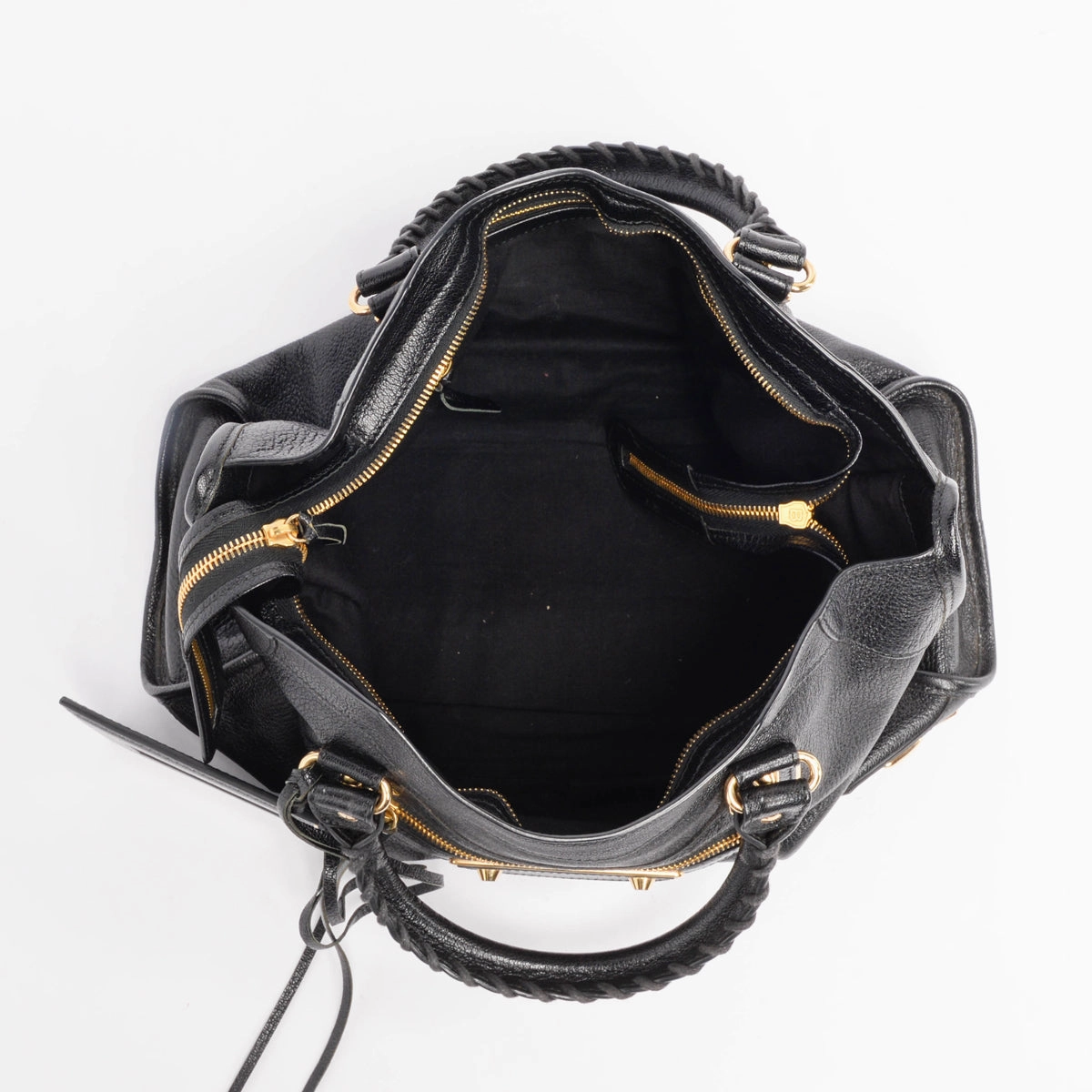 Balenciaga Black Chevre Metallic Edge City Bag