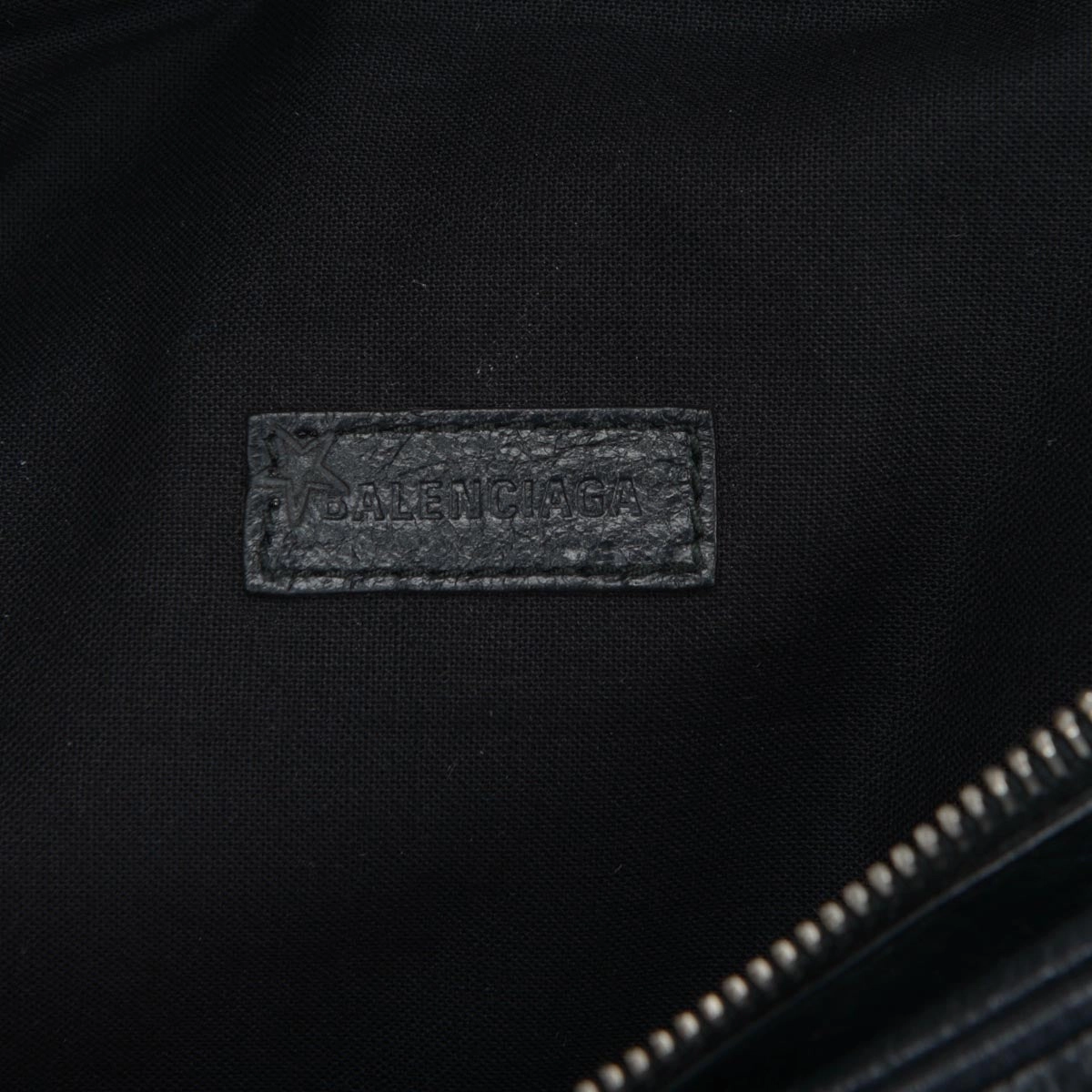 Balenciaga Black Distressed Calfskin Europa Belt Bag