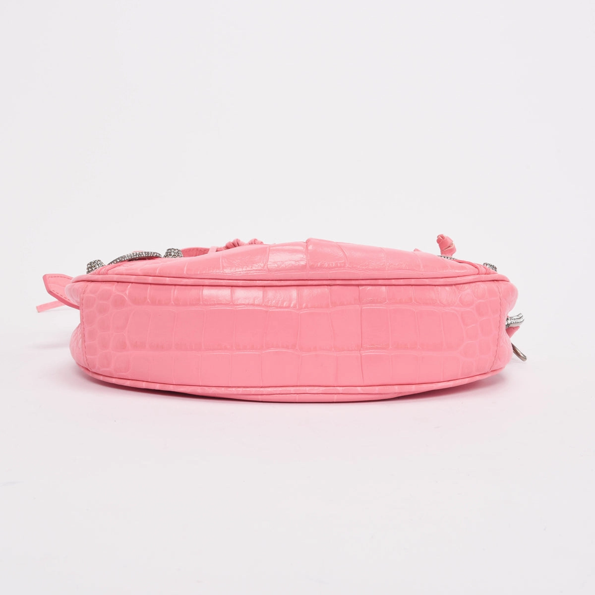 Balenciaga Pink Croc Embossed Le Cagole XS Bag