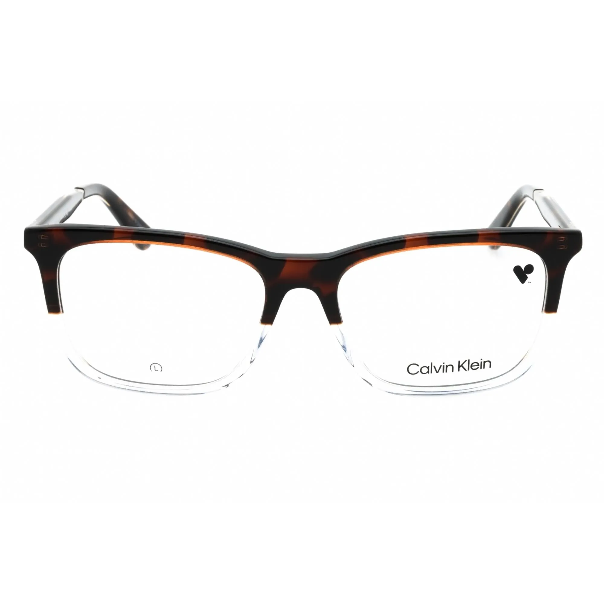 Calvin Klein Men's Eyeglasses - Havana/Crystal Acetate Square Full Rim | CK23547 234 Calvin Klein Eyeglasses