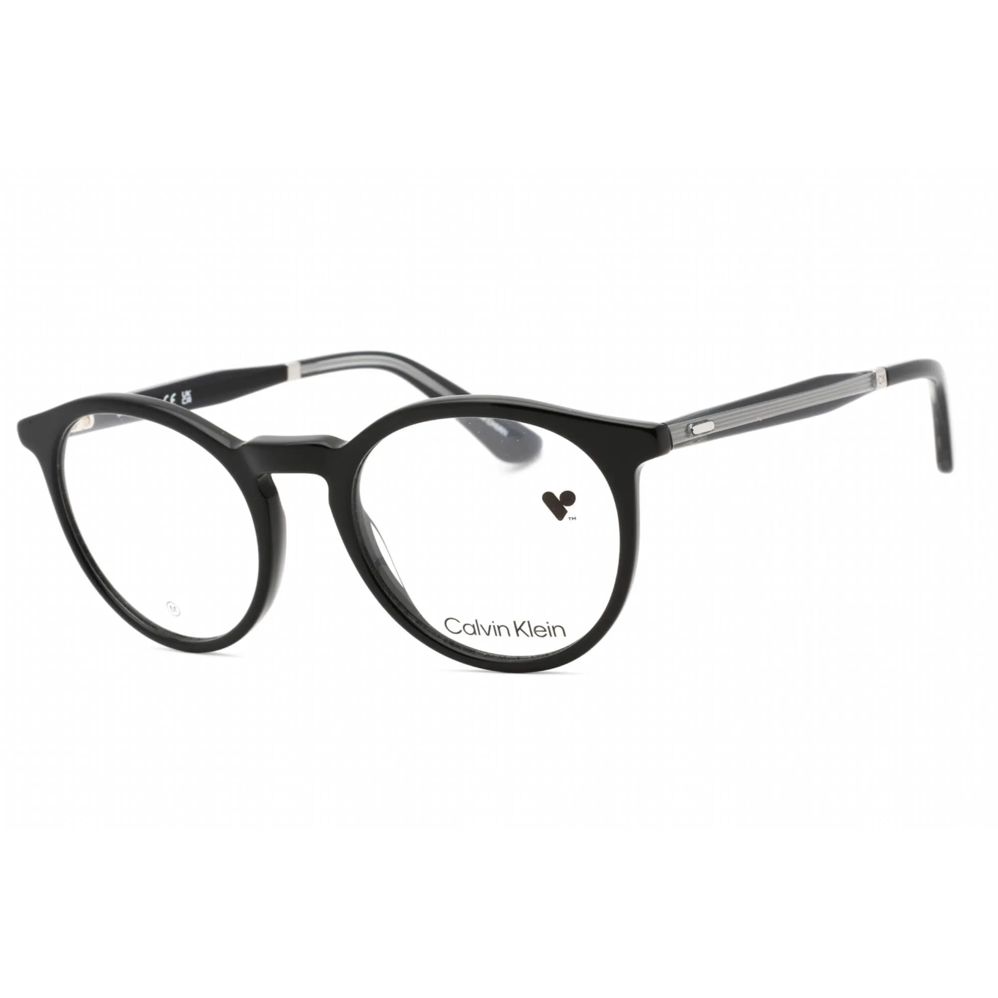Calvin Klein Unisex Eyeglasses - Black Round Plastic Frame Clear Lens | CK23515 001 Calvin Klein Eyeglasses