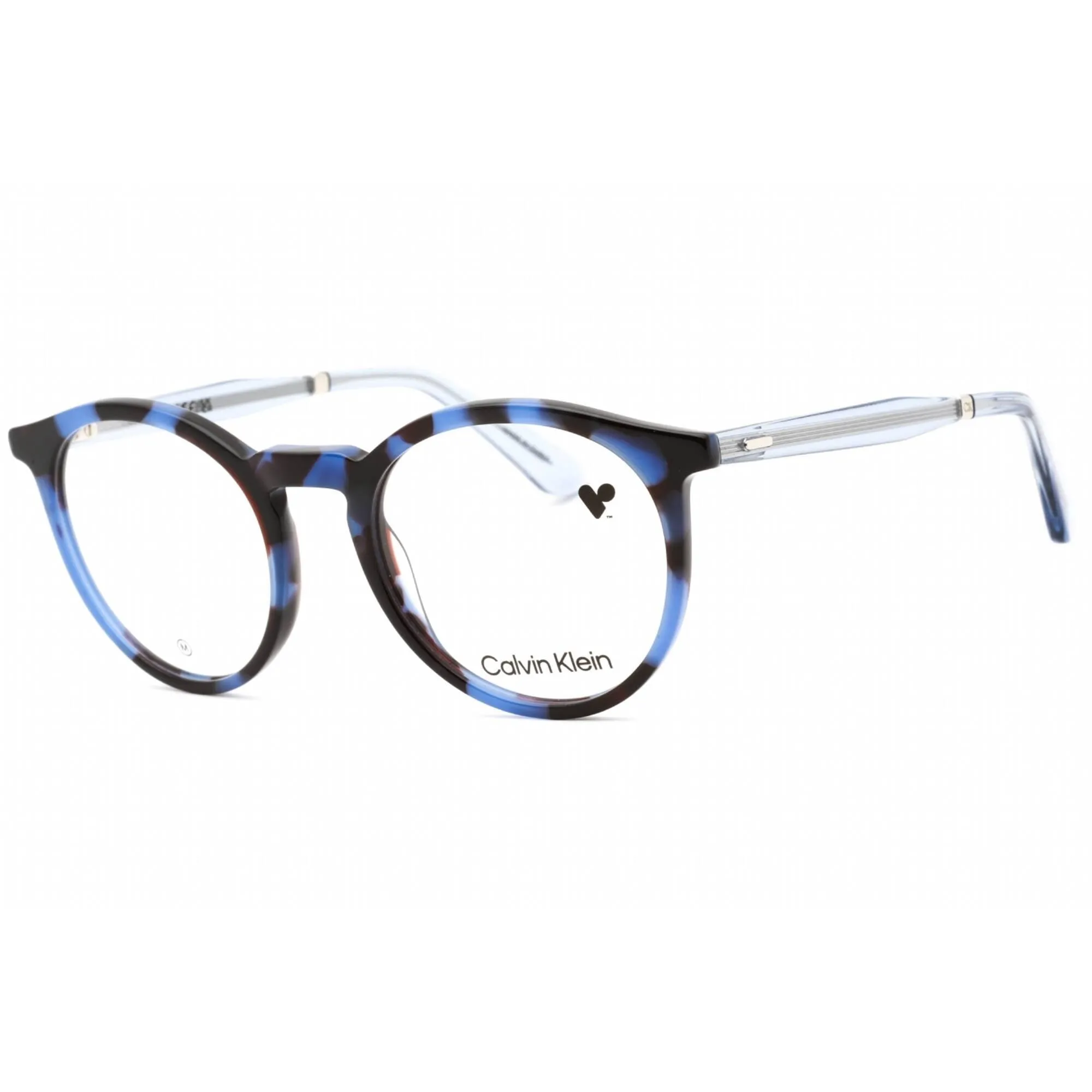 Calvin Klein Unisex Eyeglasses - Blue Havana Round Frame Clear Lens | CK23515 460 Calvin Klein Eyeglasses