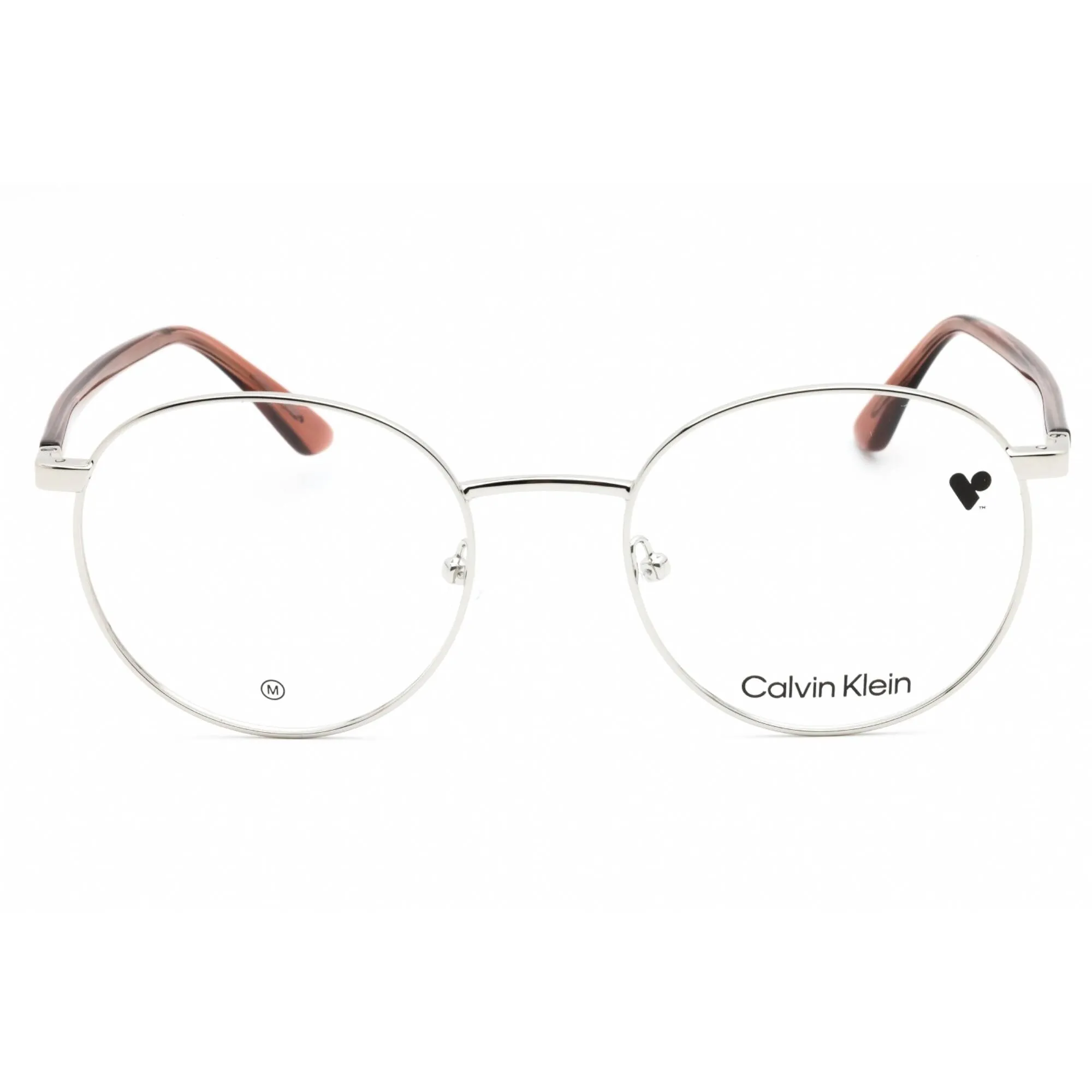 Calvin Klein Unisex Eyeglasses - Silver Metal Round Shape Full Rim Frame | CK23106 045 Calvin Klein Eyeglasses
