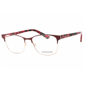 Calvin Klein Women's Eyeglasses - Berry Full Rim Metal Frame Clear Lens | CK19305 654 Calvin Klein Eyeglasses
