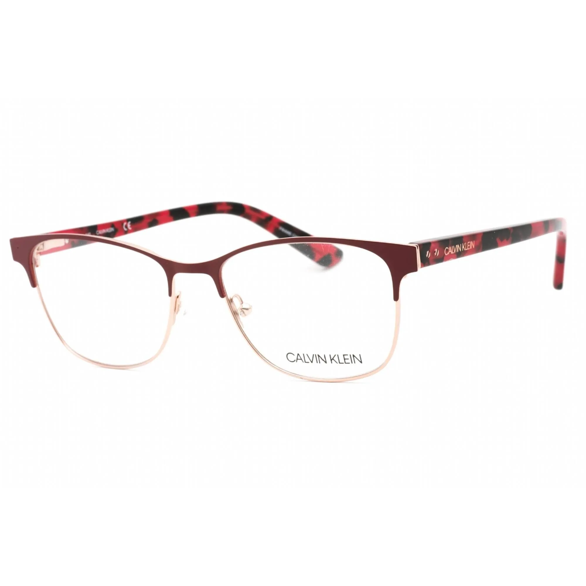 Calvin Klein Women's Eyeglasses - Berry Full Rim Metal Frame Clear Lens | CK19305 654 Calvin Klein Eyeglasses
