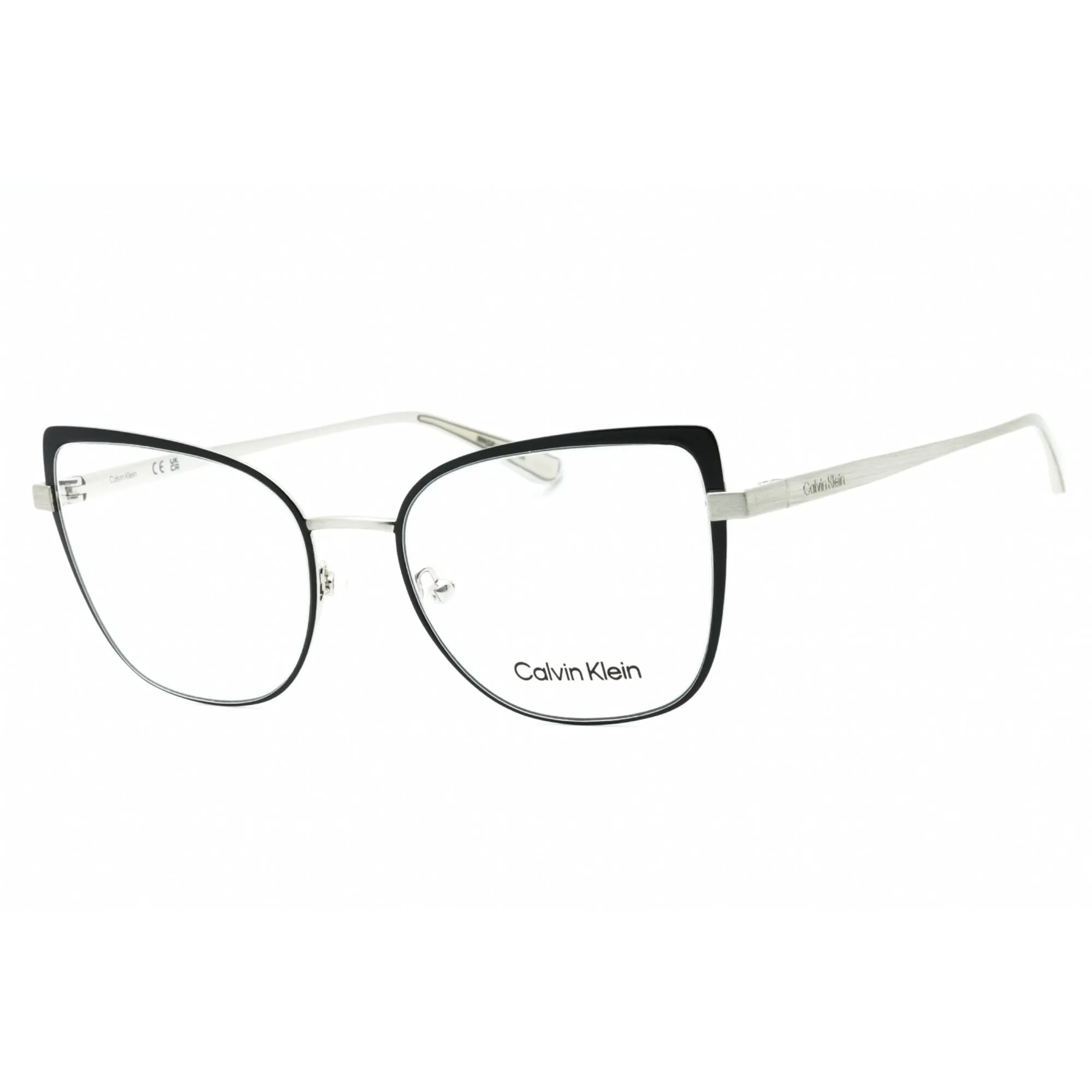 Calvin Klein Women's Eyeglasses - Black/Silver Cat Eye Full Rim Frame | CK22101 072 Calvin Klein Eyeglasses