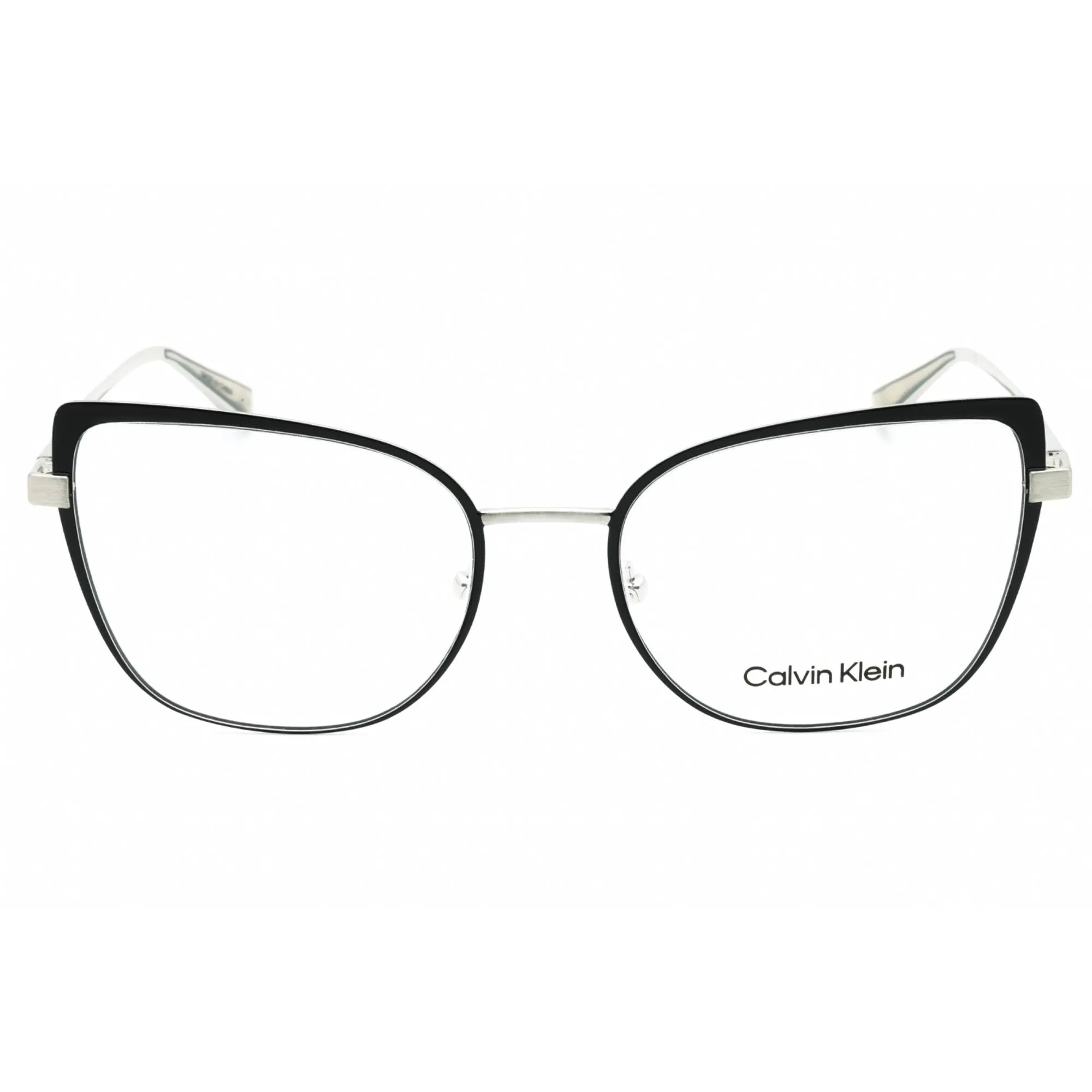 Calvin Klein Women's Eyeglasses - Black/Silver Cat Eye Full Rim Frame | CK22101 072 Calvin Klein Eyeglasses