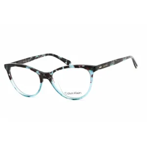 Calvin Klein Women's Eyeglasses - Cat Eye Blue Tortoise Plastic Frame | CK21519 454 Calvin Klein Eyeglasses