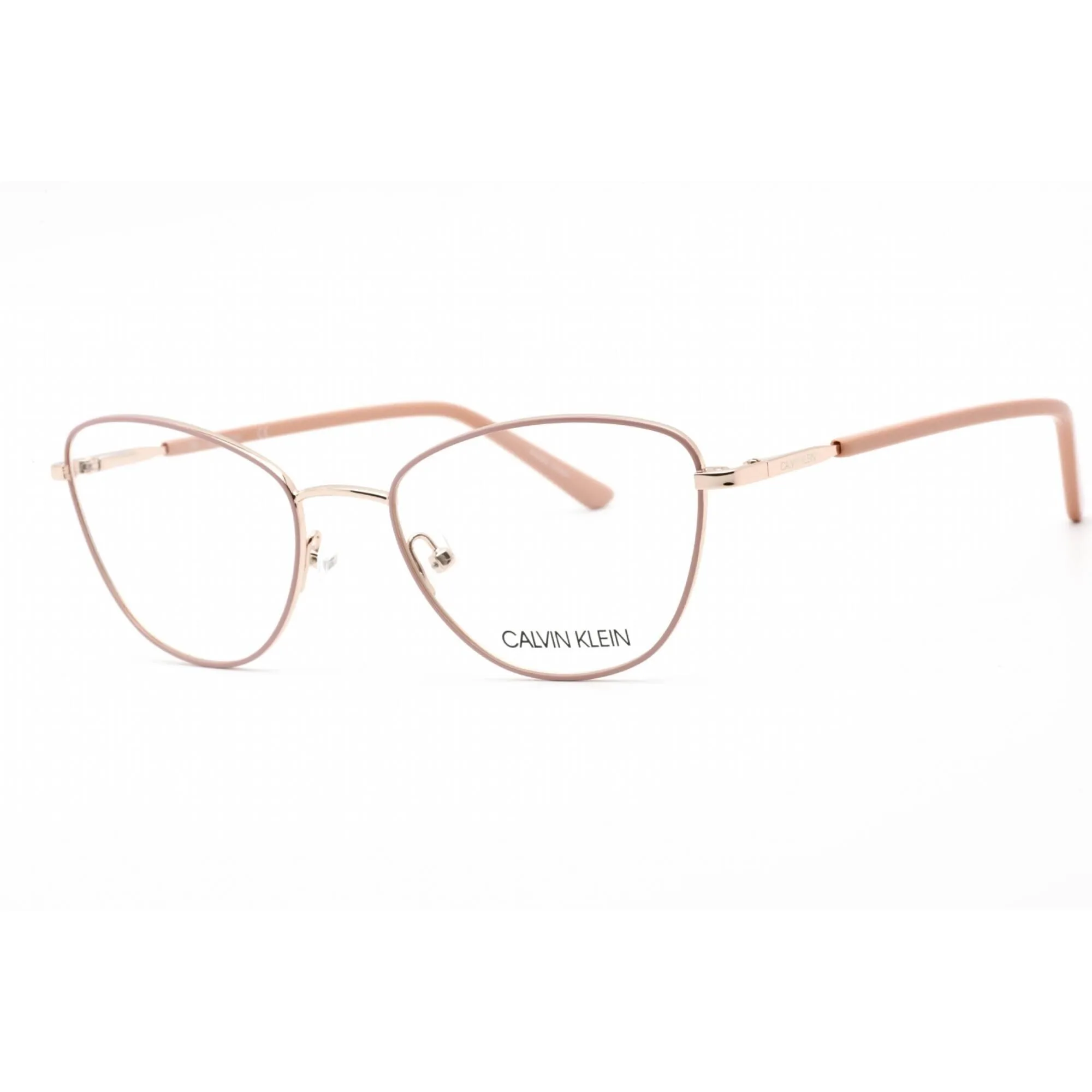 Calvin Klein Women's Eyeglasses - Full Rim Satin Blush Metal Cat Eye | CK20305 680 Calvin Klein Eyeglasses