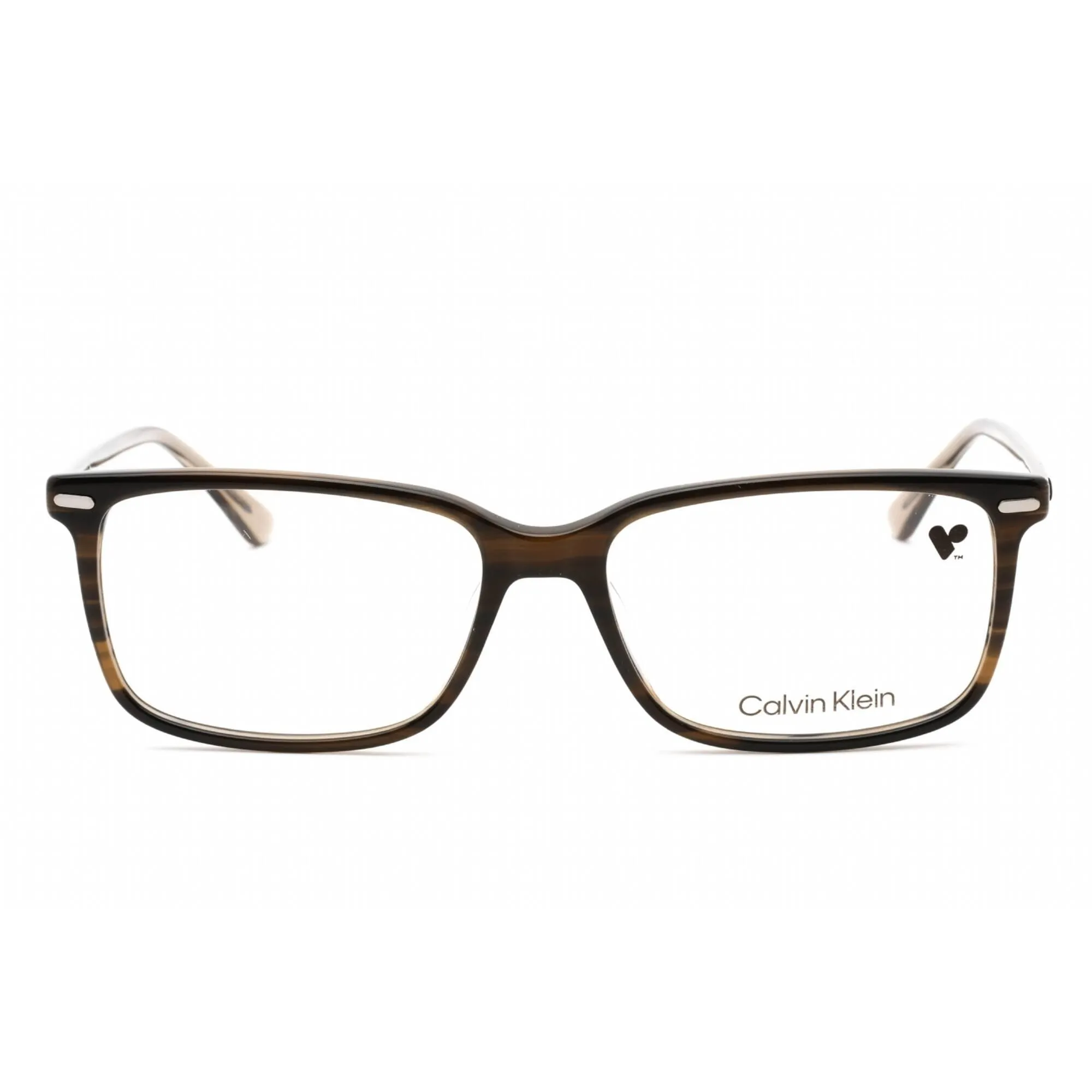 Calvin Klein Women's Eyeglasses - Full Rim Striped Olive Plastic Frame | CK22542 317 Calvin Klein Eyeglasses