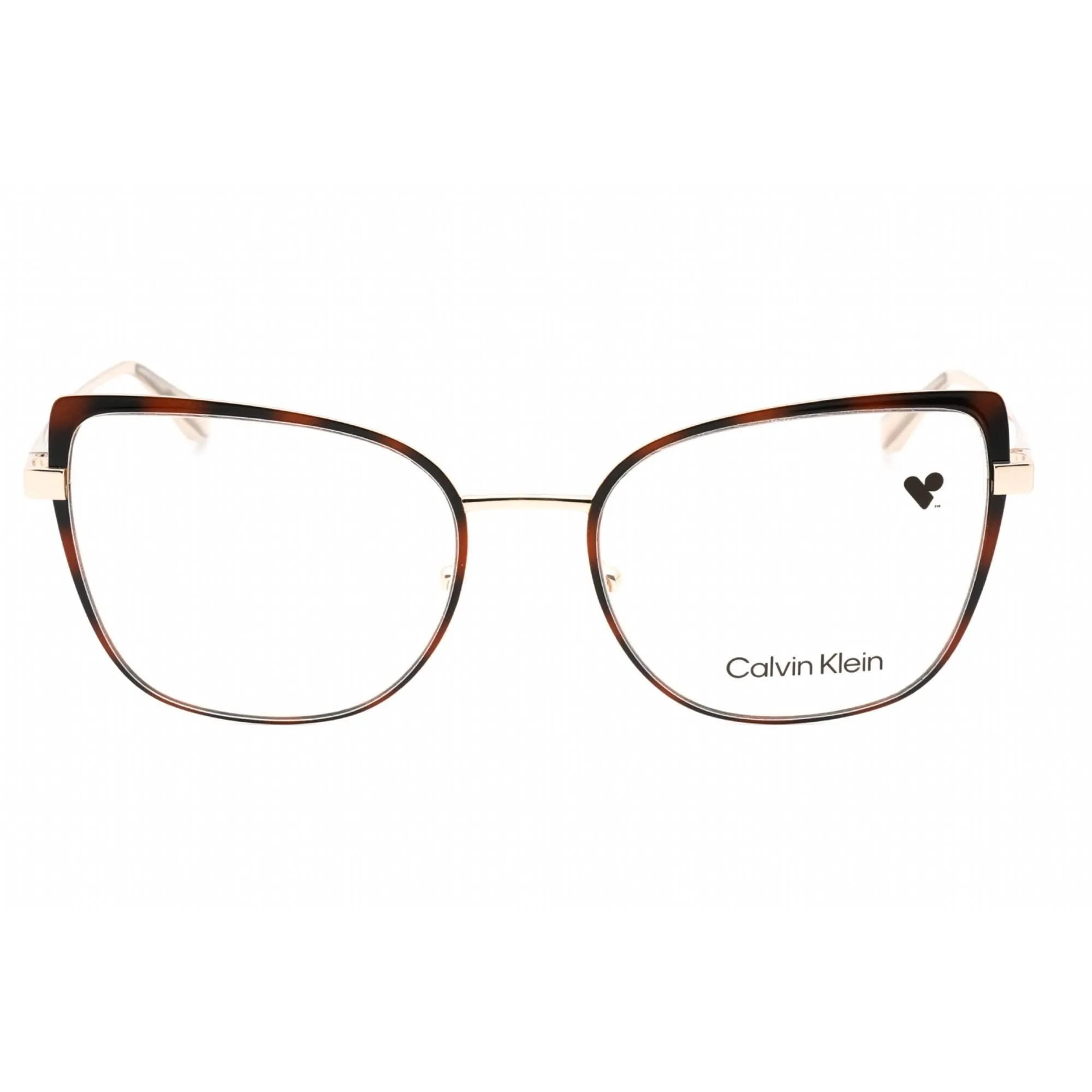 Calvin Klein Women's Eyeglasses - Havana Gold Cat Eye Frame Clear Lens | CK22101 213 Calvin Klein Eyeglasses