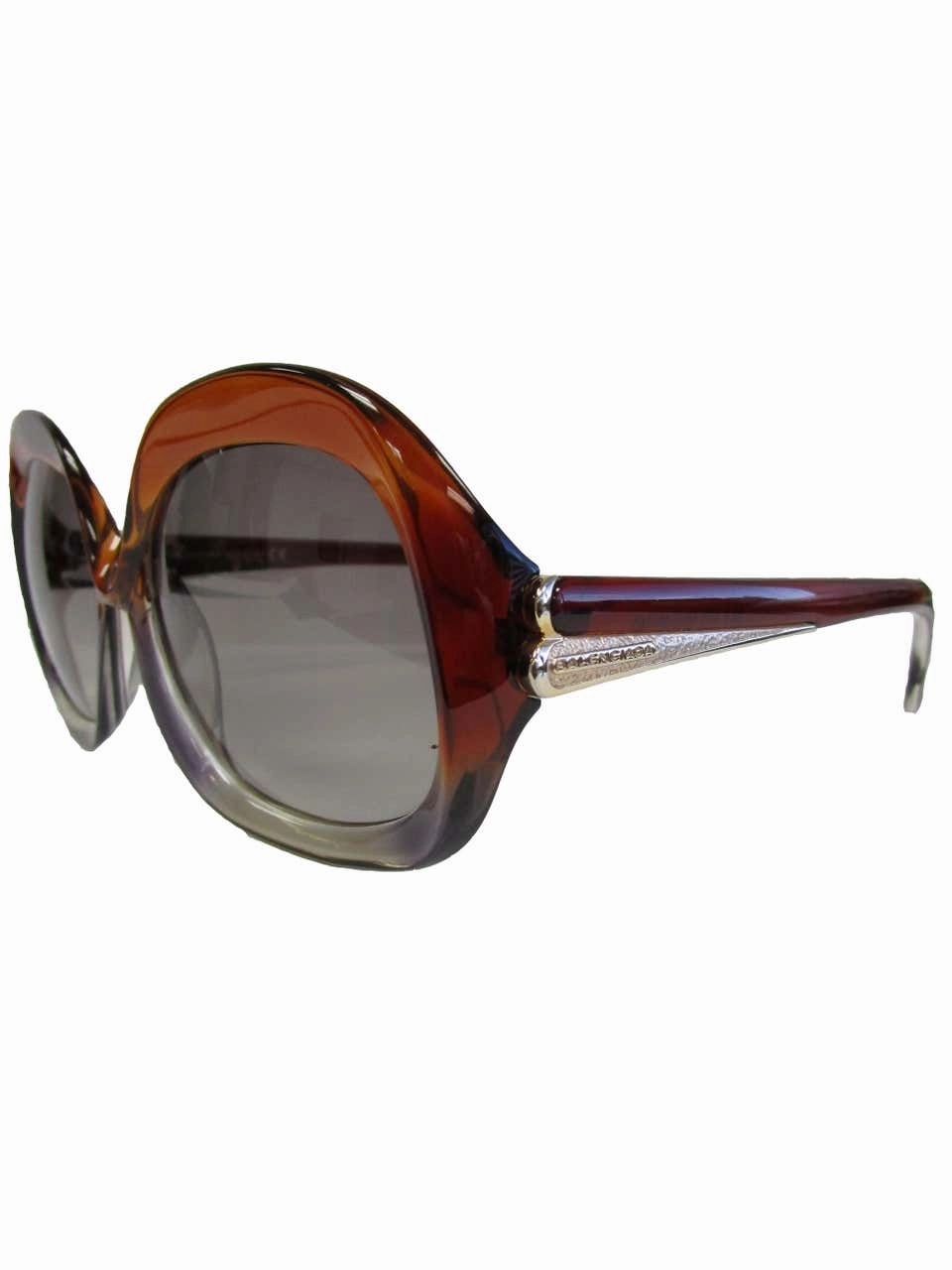 Contemporary Brown And Grey Over-Sized Balenciaga Sunglasses