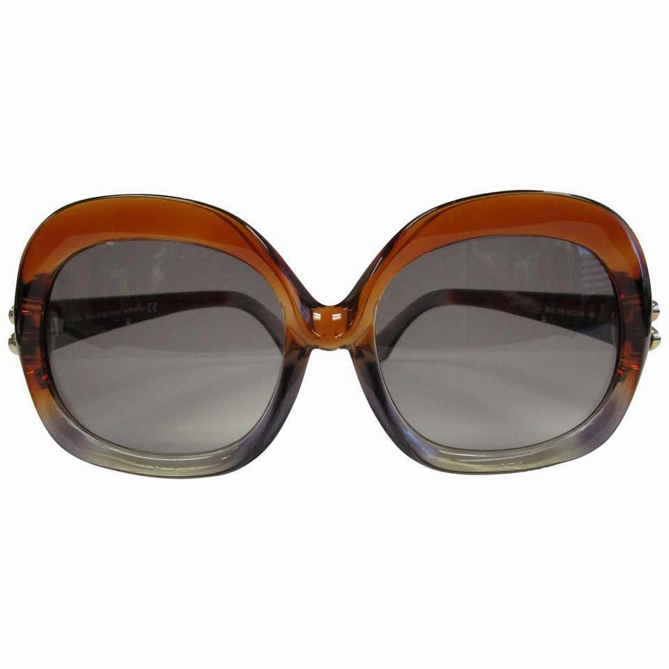 Contemporary Brown And Grey Over-Sized Balenciaga Sunglasses