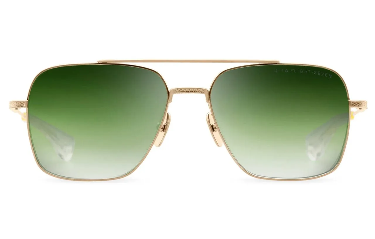 Flight 007  DTS111-57-07 brushed white gold/green gradient lens