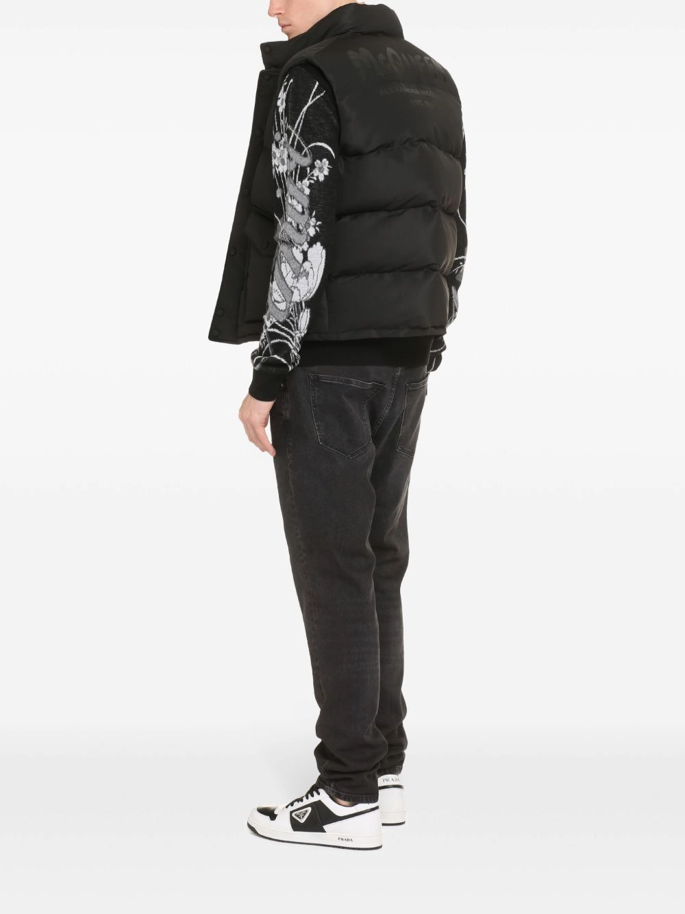 Graffiti-Print Padded Gilet