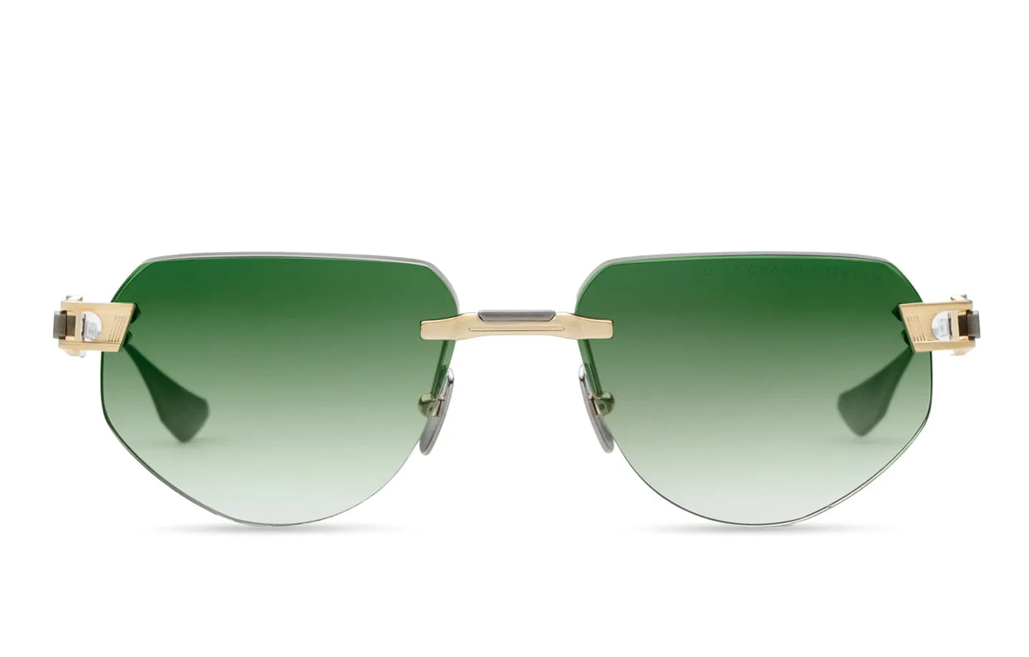 Grand Imperyn DTS164-A-02 white gold antique silver/green gradient lens