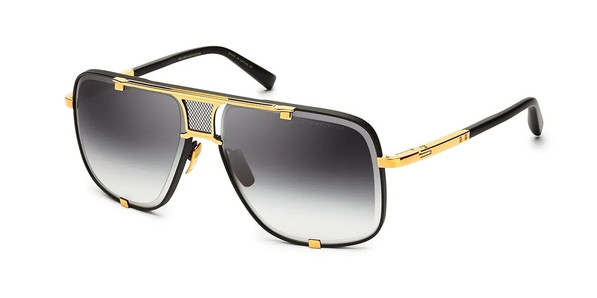 Mach five DRX2087 A matte black 18 K gold/grey gradient lens