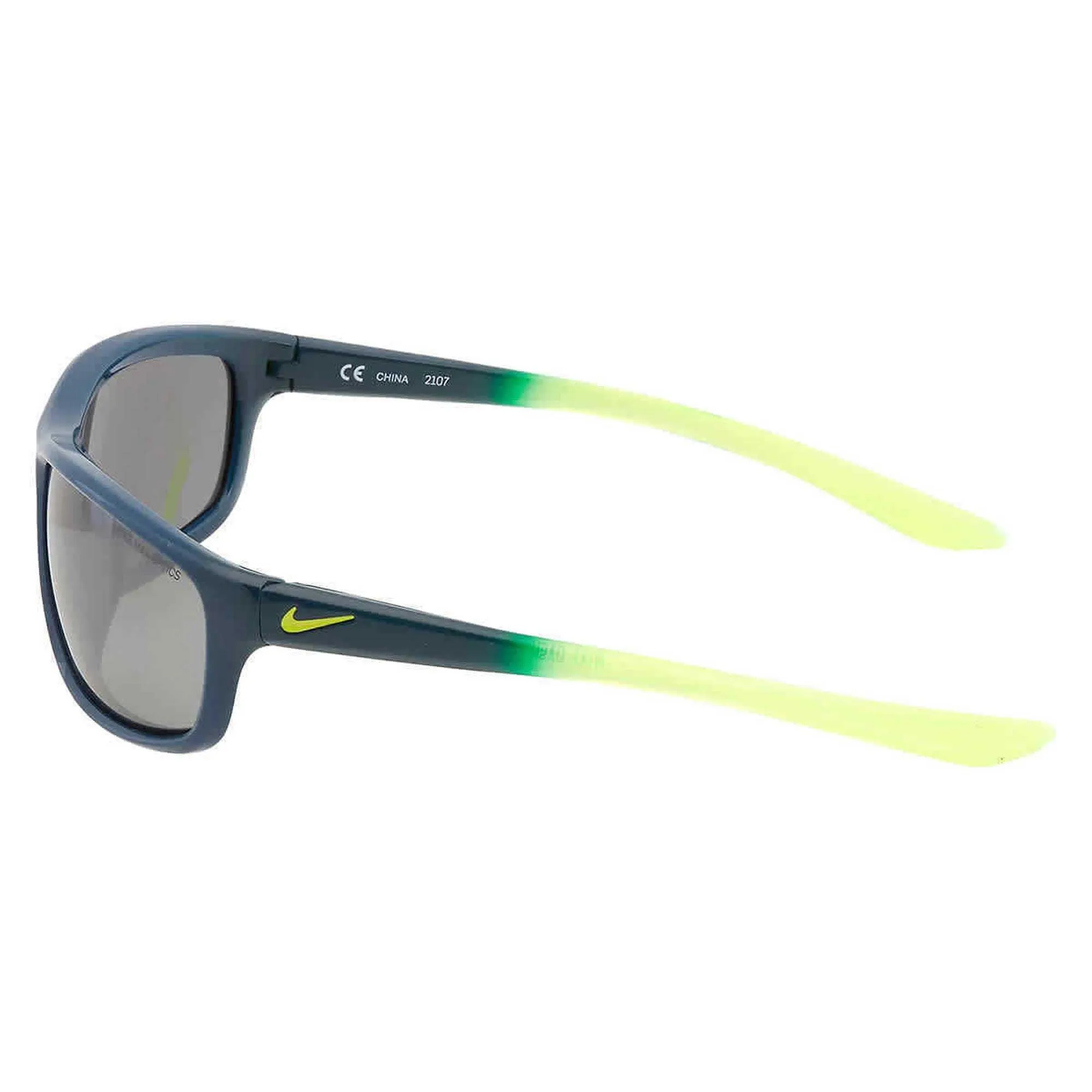 Nike Kid's Sunglasses - Silver Flash Lens Plastic Rectangular Shape Frame | Dash 347 Nike Sunglasses