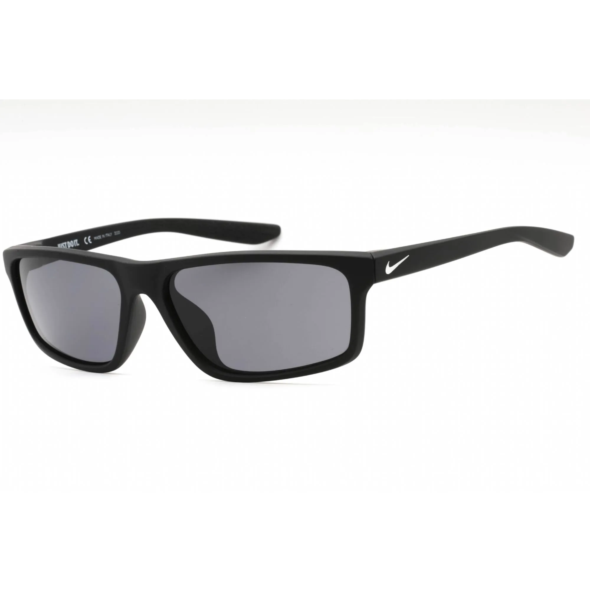 Nike Unisex Sunglasses - Matte Black/White Plastic Rectangular Frame | CW4656 010 Nike Sunglasses