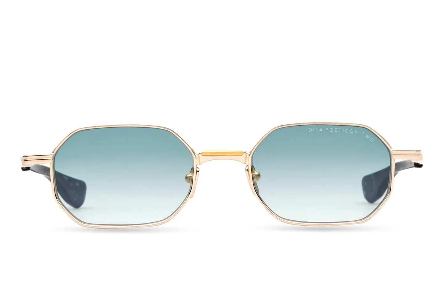 Poeticon-two DTS179-A-02 matte white gold/turquoise gradient lens
