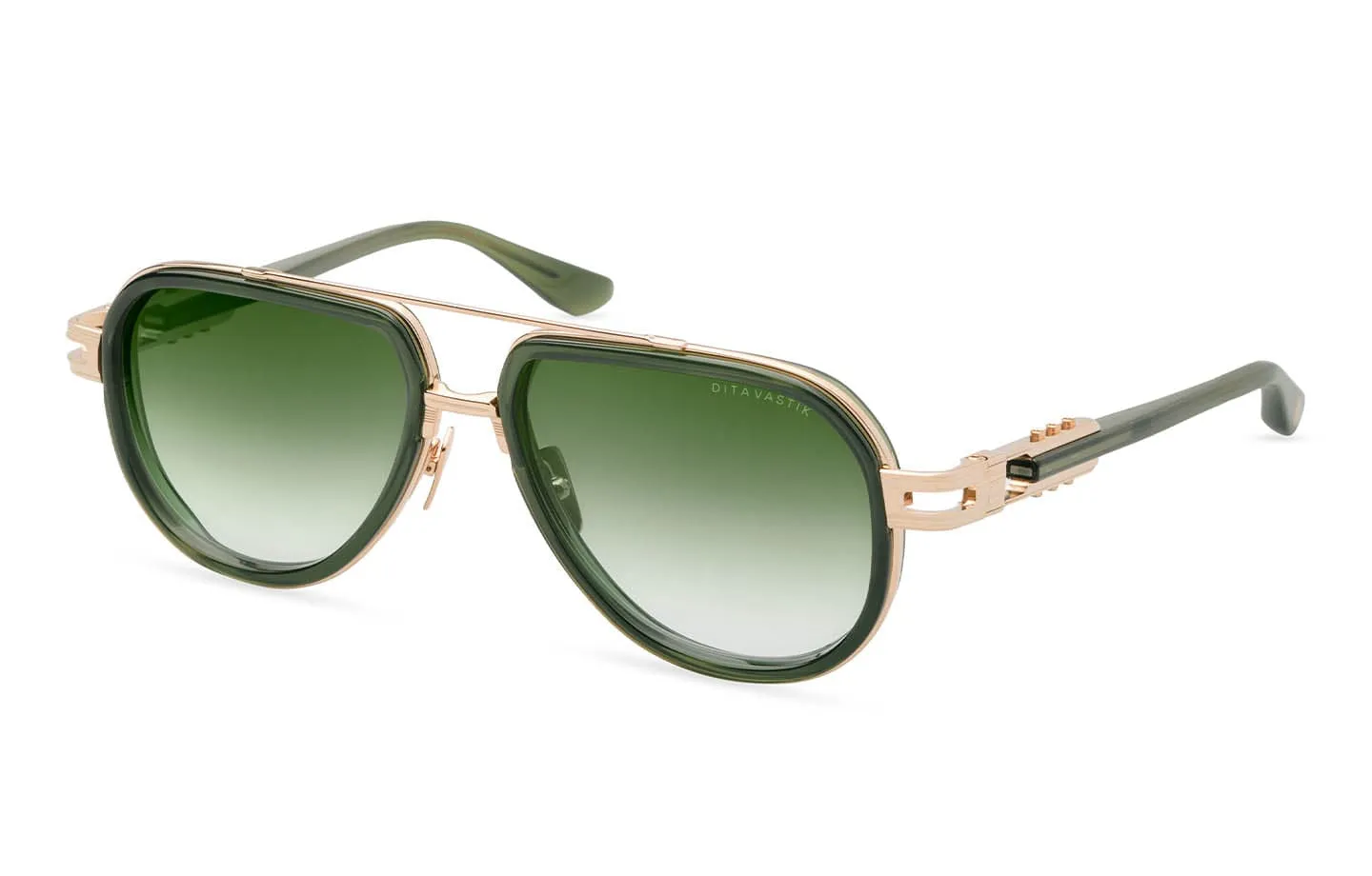 Vastik  DTS441-A-03 white gold crystal black moss/green gradient lens